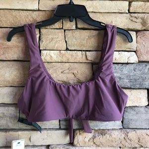 Volcom mauve purple Simply Seamless Scoop Bikini Top NWT Women 14